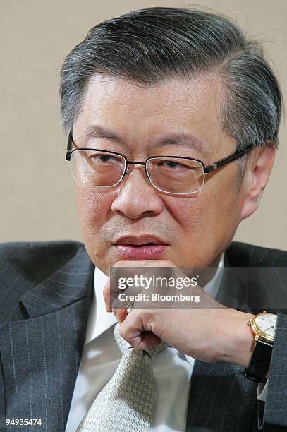 Sean Chen, chairman of Taiwan's Financial Supervisory Commission, speaks during an interview at the commission's headquarters in Banqiao, Taipei...