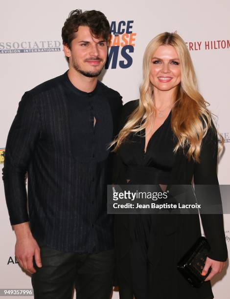 Gleb Savchenko and Elena Samodanova attend the 25th Annual Race To Erase MS Gala at The Beverly Hilton Hotel on April 20, 2018 in Beverly Hills,...