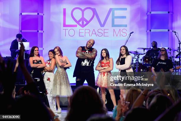 Flo Rida performs onstage at the 25th Annual Race To Erase MS Gala at The Beverly Hilton Hotel on April 20, 2018 in Beverly Hills, California.