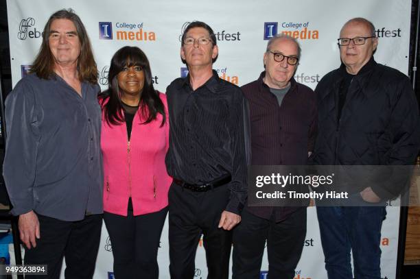 Terry Donahue, Chaz Ebert, Roger Miller, Nate Kohn, and Ken Winokur attend on Day 3 of the Roger Ebert Film Festival at Virginia Theatre on April 20,...