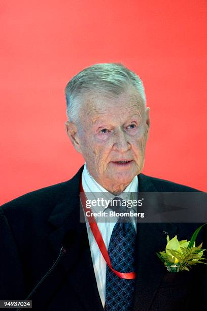 Zbigniew Brzezinski, a campaign adviser to U.S. President-elect Barack Obama, speaks at an event commemorating 30 years of diplomatic relations...