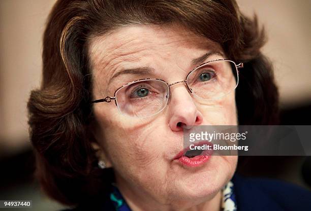 Senator Dianne Feinstein chairs a hearing of the Senate Intelligence Committee on the confirmation of Leon Panetta, U.S. President Barack Obama's...