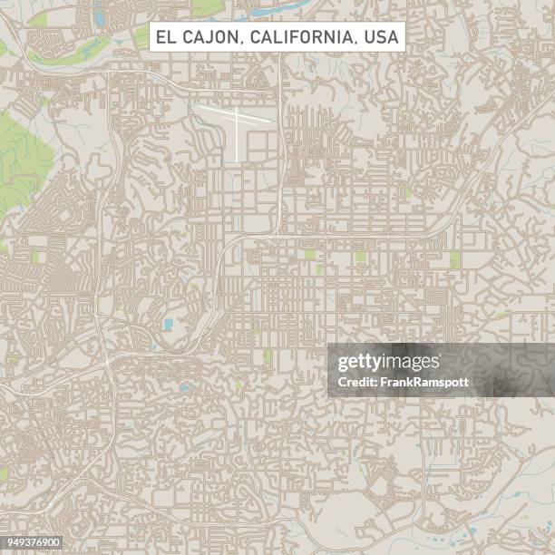 stockillustraties, clipart, cartoons en iconen met el cajon californië amerikaanse stad street kaart - el cajon