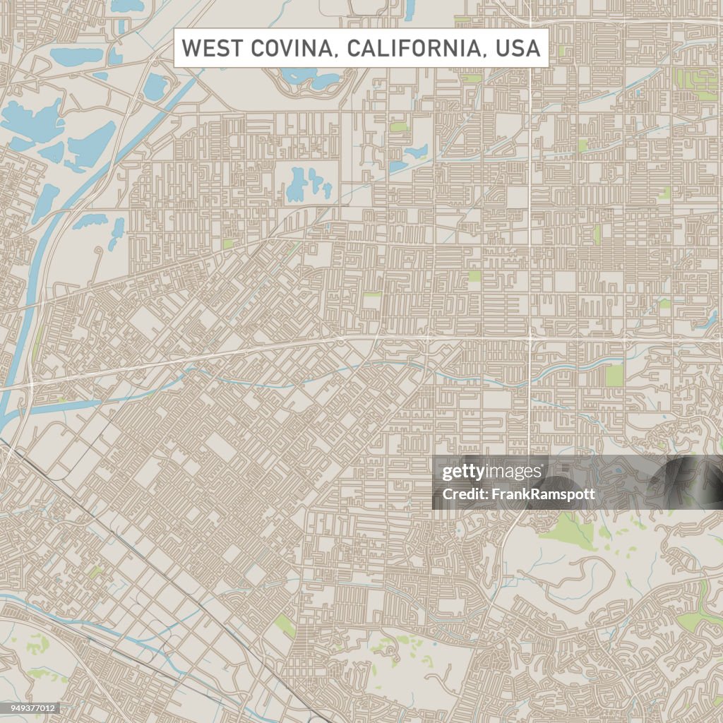 West Covina California US City Street Map