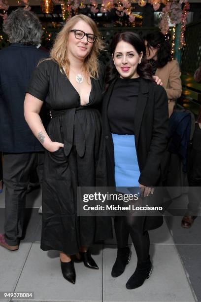 Producers Mel Eslyn and Natalie Qasabian attend the after party for "Duck Butter" during the 2018 Tribeca Film Festival at Bar Gonzo on April 20,...