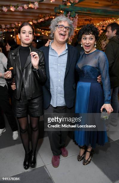 Director Miguel Arteta and actresses Laia Costa and Alia Shawkat attend the after party for "Duck Butter" during the 2018 Tribeca Film Festival at...