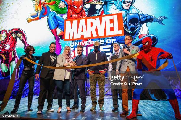 Cosplayer, Creative Director Brian Crosby, Creator G. Willow Wilson, actor James Marsters, DJ/Producer Pete Rock, Chief Curator Ben Saunders, and...