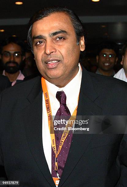 Mukesh Ambani, chairman of Reliance Industries Ltd., arrives at Petrotech-2009 8th International Oil & Gas Conference and Exhibition, in New Delhi,...