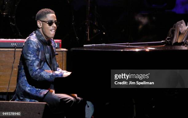 Musician Matthew Whitaker attends the 16th Annual A Great Night In Harlem Gala at The Apollo Theater on April 20, 2018 in New York City.