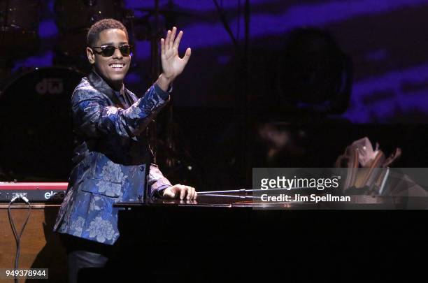 Musician Matthew Whitaker attends the 16th Annual A Great Night In Harlem Gala at The Apollo Theater on April 20, 2018 in New York City.