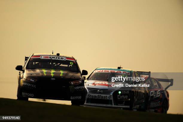 Cameron Waters drives the Monster Energy Racing Ford Falcon FGX during the Supercars Phillip Island 500 at Phillip Island Grand Prix Circuit on April...