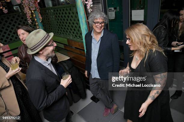 Actor Drew Langer, director Miguel Arteta, and producer Mel Eslyn attend the after party for "Duck Butter" during the 2018 Tribeca Film Festival at...