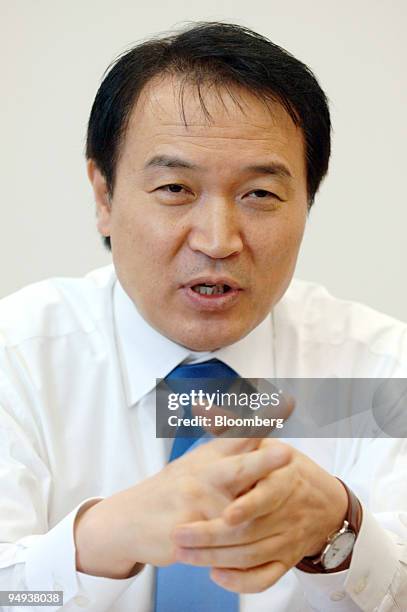 Yim Tae Hee, chief policy coordinator for the Grand National Party, speaks during an interview in Seoul, South Korea, on Wednesday, January 14, 2009....