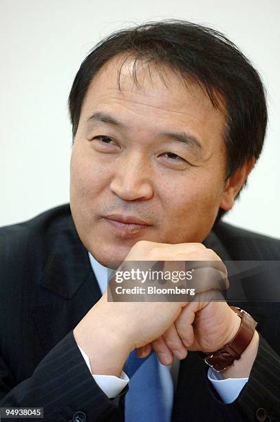 Yim Tae Hee, chief policy coordinator for the Grand National Party, speaks during an interview in Seoul, South Korea, on Wednesday, January 14, 2009....