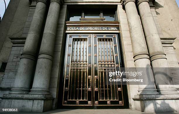 The Lima Stock Exchange, Bolsa de Valores de Lima, stands in Lima, Peru, on Sunday, April 5, 2009. Peru's stock market, Latin America's worst...