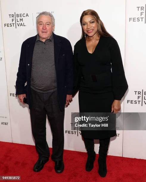 Robert De Niro and Grace Hightower attend the premiere of "Rest in Power: The Trayvon Martin Story" during the 2018 Tribeca Film Festival at BMCC on...
