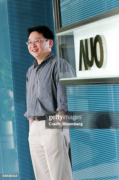 Andy Yang, chief financial officer of AU Optronics Corp., poses for a photograph at the company's headquarters in Hsinchu, Taiwan, on Wednesday,...