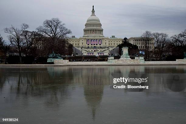 Final preparations continue outside the U.S. Capitol for the inauguration of President-elect Barack Obama in Washington, D.C., U.S., on Saturday,...