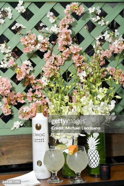 General view of Ciroc cocktail specials at the after party for "Duck Butter" during the 2018 Tribeca Film Festival at Bar Gonzo on April 20, 2018 in...