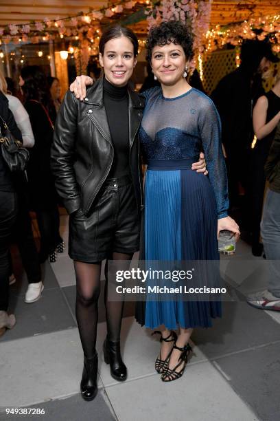 Actresses Laia Costa and Alia Shawkat attend the after party for "Duck Butter" during the 2018 Tribeca Film Festival at Bar Gonzo on April 20, 2018...