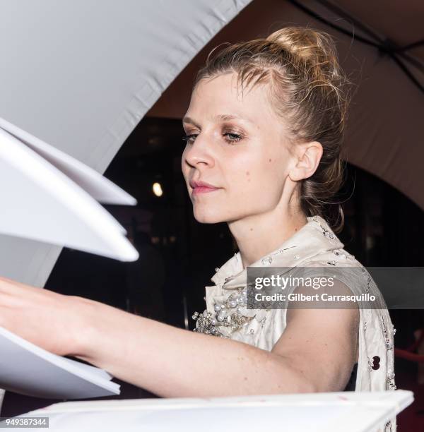 Actress Clemence Poesy arriving to the National Geographic premiere screening of 'Genius: Picasso' during the 2018 Tribeca Film Festival at BMCC...