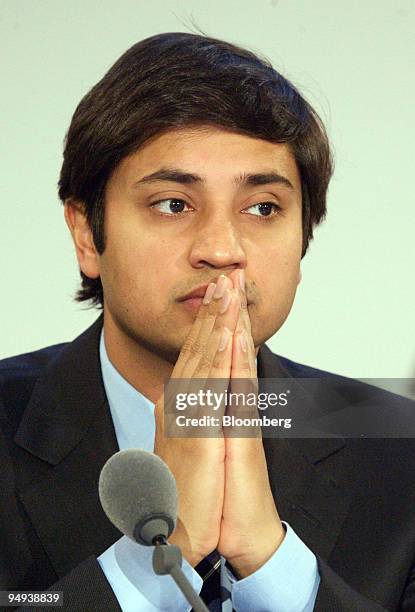 Aditya Mittal, chief financial officer of ArcelorMittal, pauses during the company's earnings news conference in Luxembourg, on Wednesday, Feb. 11,...