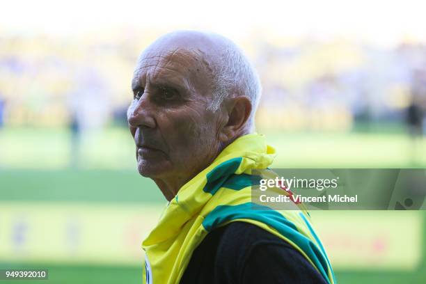 Jean Claude Suaudeau, former legendary headcoach of Nantes during the Ligue 1 match between Nantes and Stade Rennes at Stade de la Beaujoire on April...