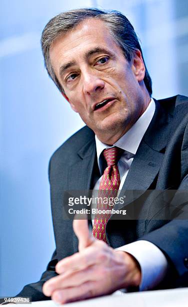 David Steiner, chief executive officer of Waste Management Inc., speaks during an editorial board meeting in New York, U.S., on Wednesday, April 8,...