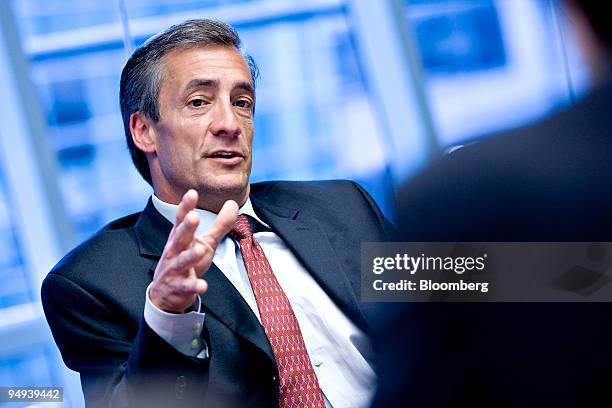 David Steiner, chief executive officer of Waste Management Inc., speaks during an editorial board meeting in New York, U.S., on Wednesday, April 8,...