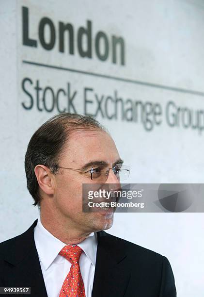 Xavier Rolet, the newly appointed chief executive officer of the London Stock Exchange Group plc., poses at the LSE in London, U.K., on Friday, Feb....