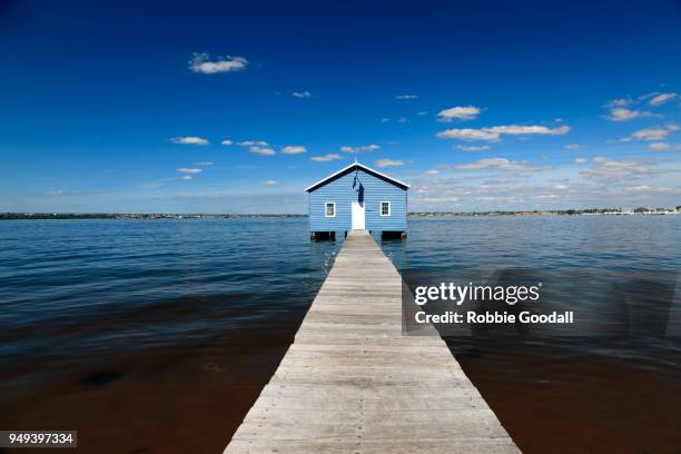 crawley edge boatshed, perth - western australia - boathouse australia stock pictures, royalty-free photos & images