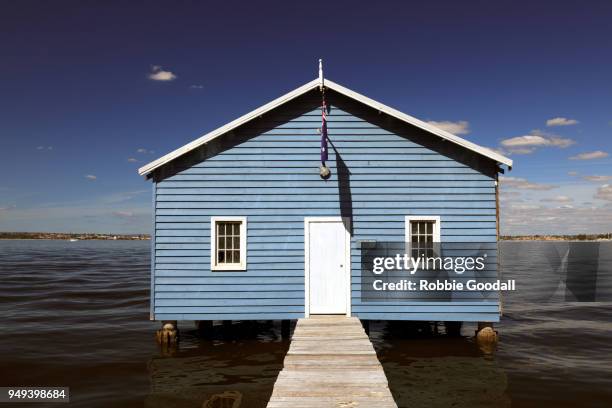 crawley edge boatshed, perth - western australia - boathouse australia stock pictures, royalty-free photos & images