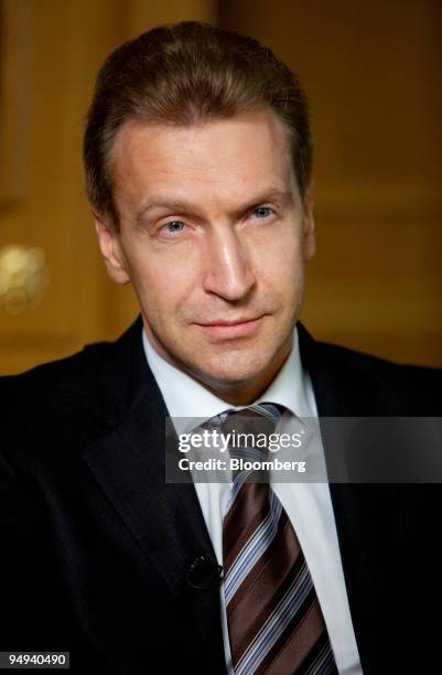 Igor Shuvalov, Russia's first deputy prime minister, speaks during an interview in his office in Moscow, Russia, on Wednesday, March 18, 2009....