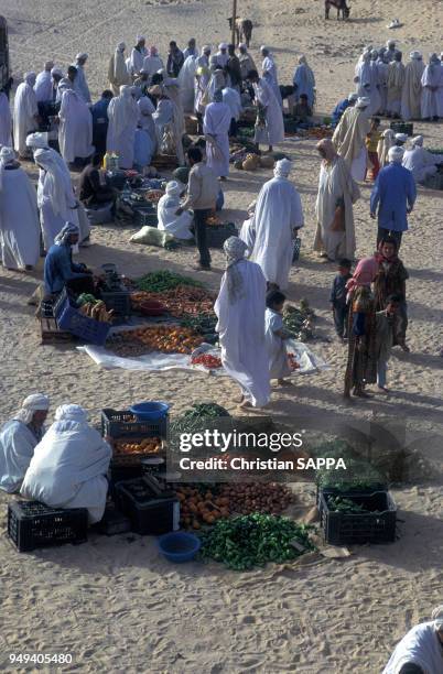 Marché à El Khobna en Algérie.