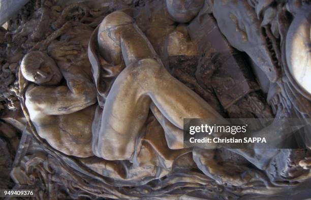 Sculpture de la façade du palais du marquis de Dos Aguas à Valence, Espagne.