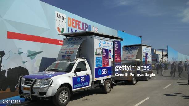 Typically Indian solution a mobile automated teller machine , this machine mounted on a car dispenses cash in remote places. Indian armed forces air...