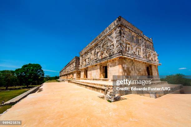 palacio del gobernador-governors palace, maya archeological site uxmal, yucatan province, mexico, central america - gobernador foto e immagini stock
