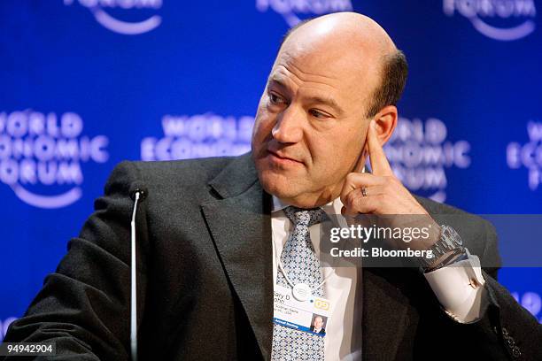 Gary D. Cohn, president and co-chief operating officer of Goldman Sachs Group Inc., listens during a session on day two of the World Economic Forum...