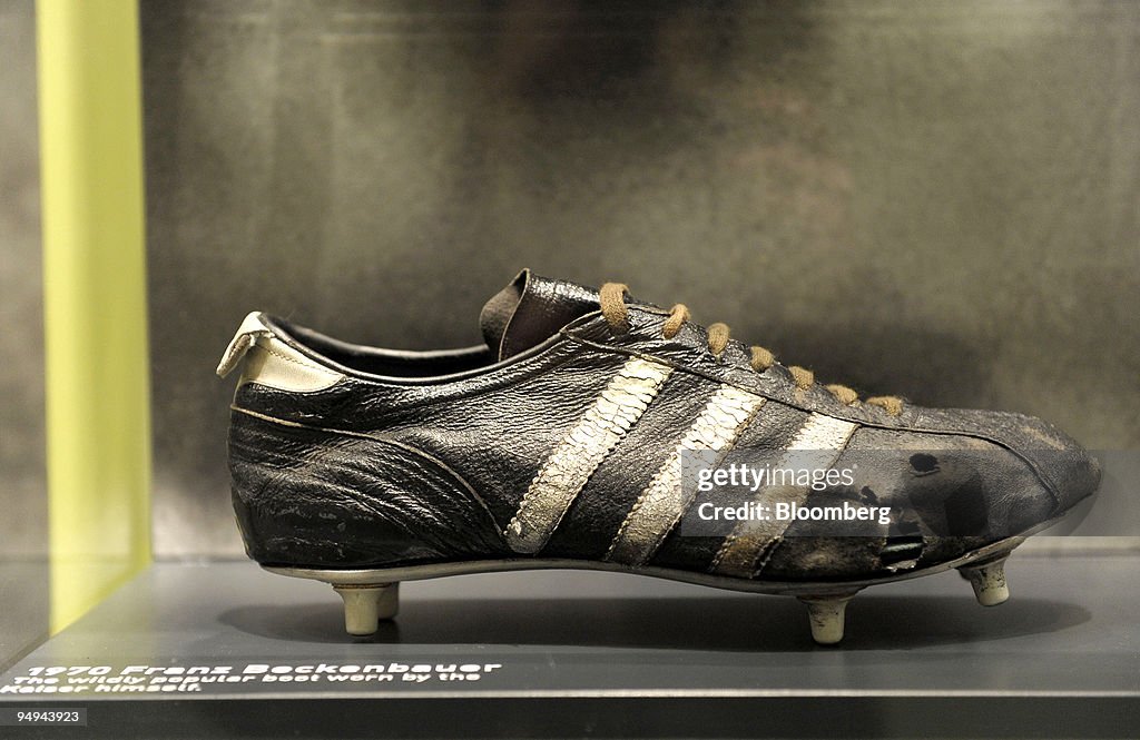 The original Adidas football boot worn by Germany's Franz Be