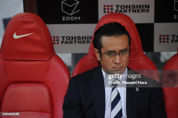 Tsuyoshi Otsuki,coach of Urawa Red Diamonds looks on prior to the J.League J1 match between Urawa Red Diamonds and Consadole Sapporo at Saitama...