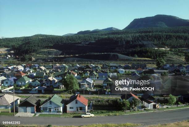 Mine de charbon, à Crowsnest Pass, en Colombie Britannique, au Canada.