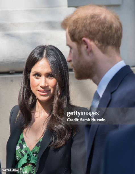 Prince Harry and Meghan Markle attend the Invictus Games Reception at Australia House on April 21, 2018 in London, England.