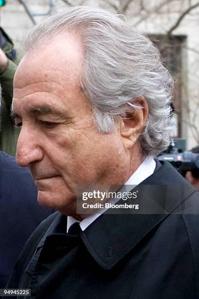 Bernard Madoff, founder of Bernard L. Madoff Investment Securities LLC, arrives at Federal court in New York, U.S., on Tuesday, March 10, 2009. Ira...