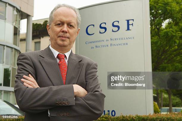 Jean Guill, director general of the Commission de Surveillance du Secteur Financier, , poses outside their headquarters in Luxembourg, on Tuesday,...