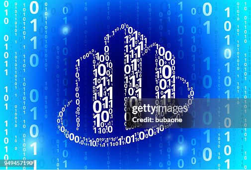 Cityscape Buildings Binary Code Blue Vector Pattern Background High-Res ...