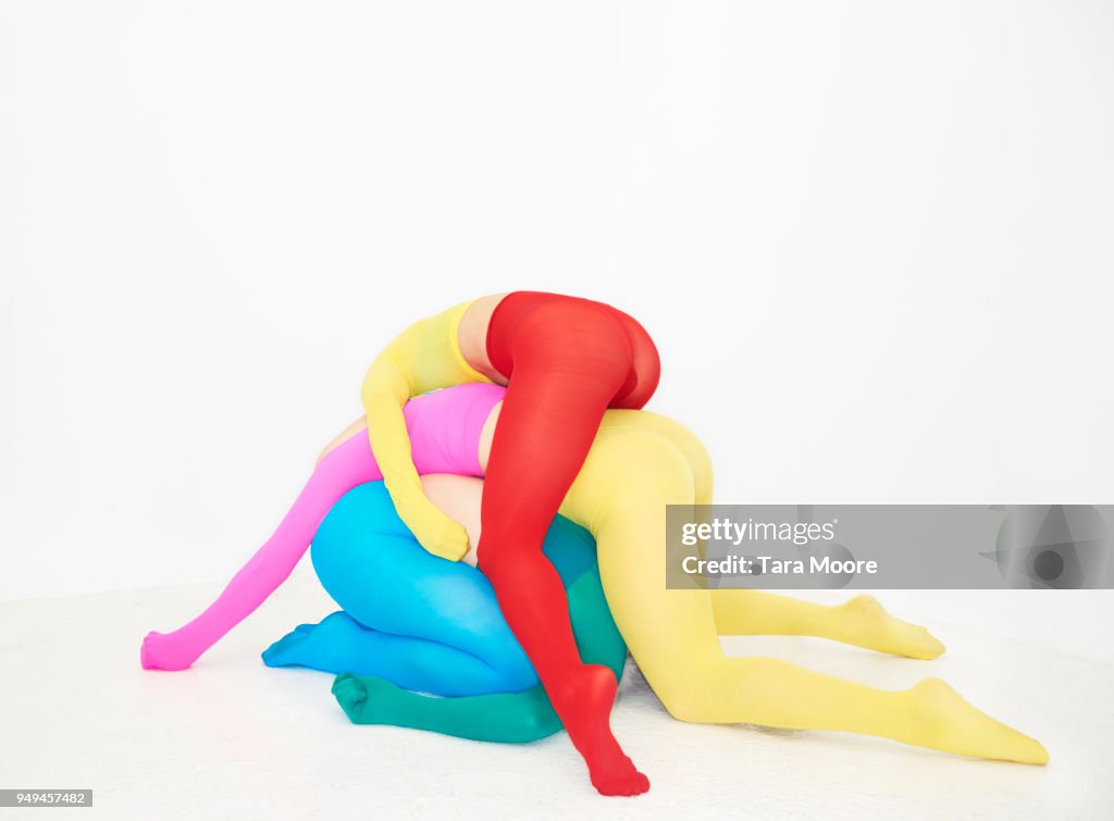 People piled on top of each other