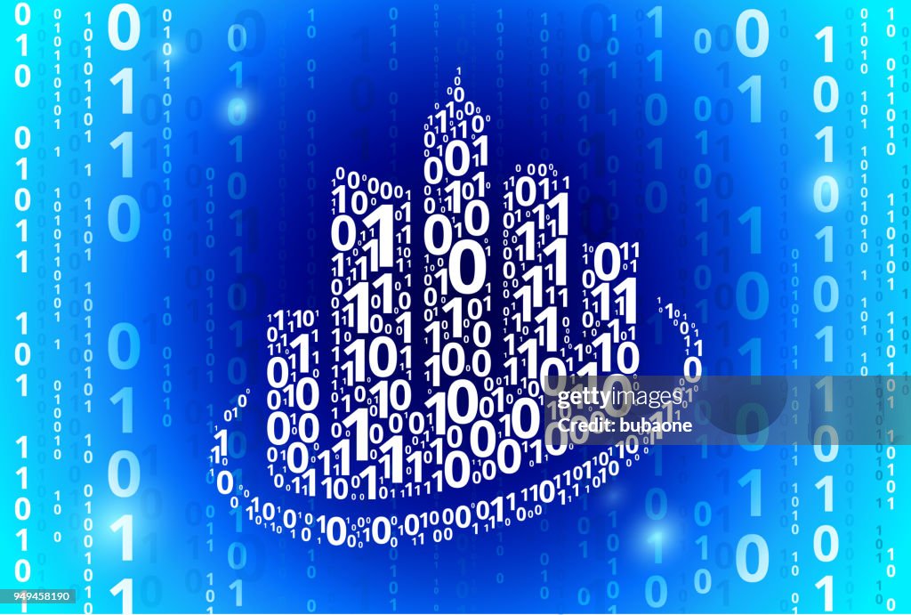 Cityscape Buildings Binary Code Blue Vector Pattern Background High-Res ...