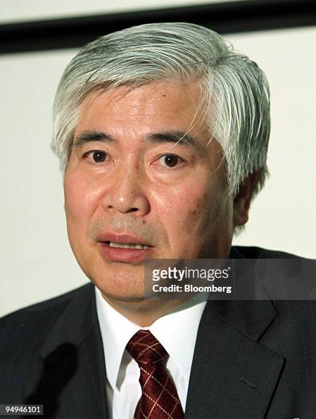 Toshio Nakajima, president of NEC Electronics Corp., speaks during a news conference at the Tokyo Stock Exchange in Tokyo, Japan, on Monday, May 11,...