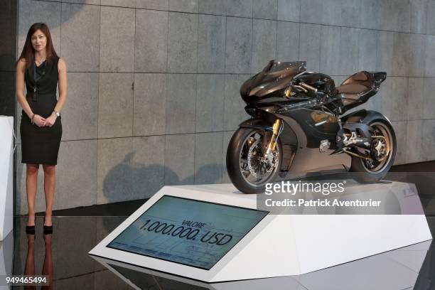 The most expensive bike at the price of one million dollars, the T12 by Massimo is displayed during the opening day of the Top Marques Monaco at the...