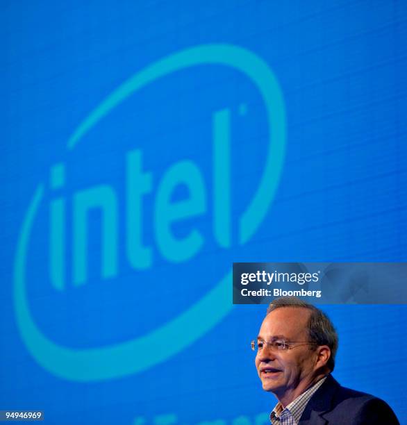 Justin Rattner, vice president and chief technology officer of Intel Corp., speaks at the Computer History Museum in Moutain View, California, U.S.,...